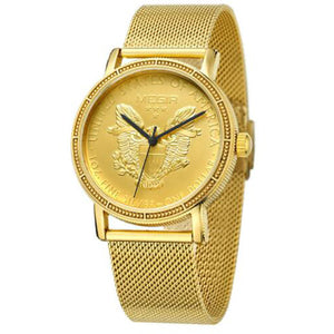 Men's Gold Steel Casual Wrist Watch